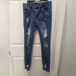 L&B Distressed Skinny Jeans in Blue